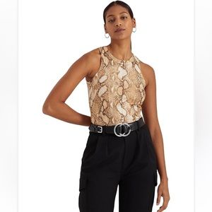 NWT Black Label LRL Snake Print Cotton Blend Tank